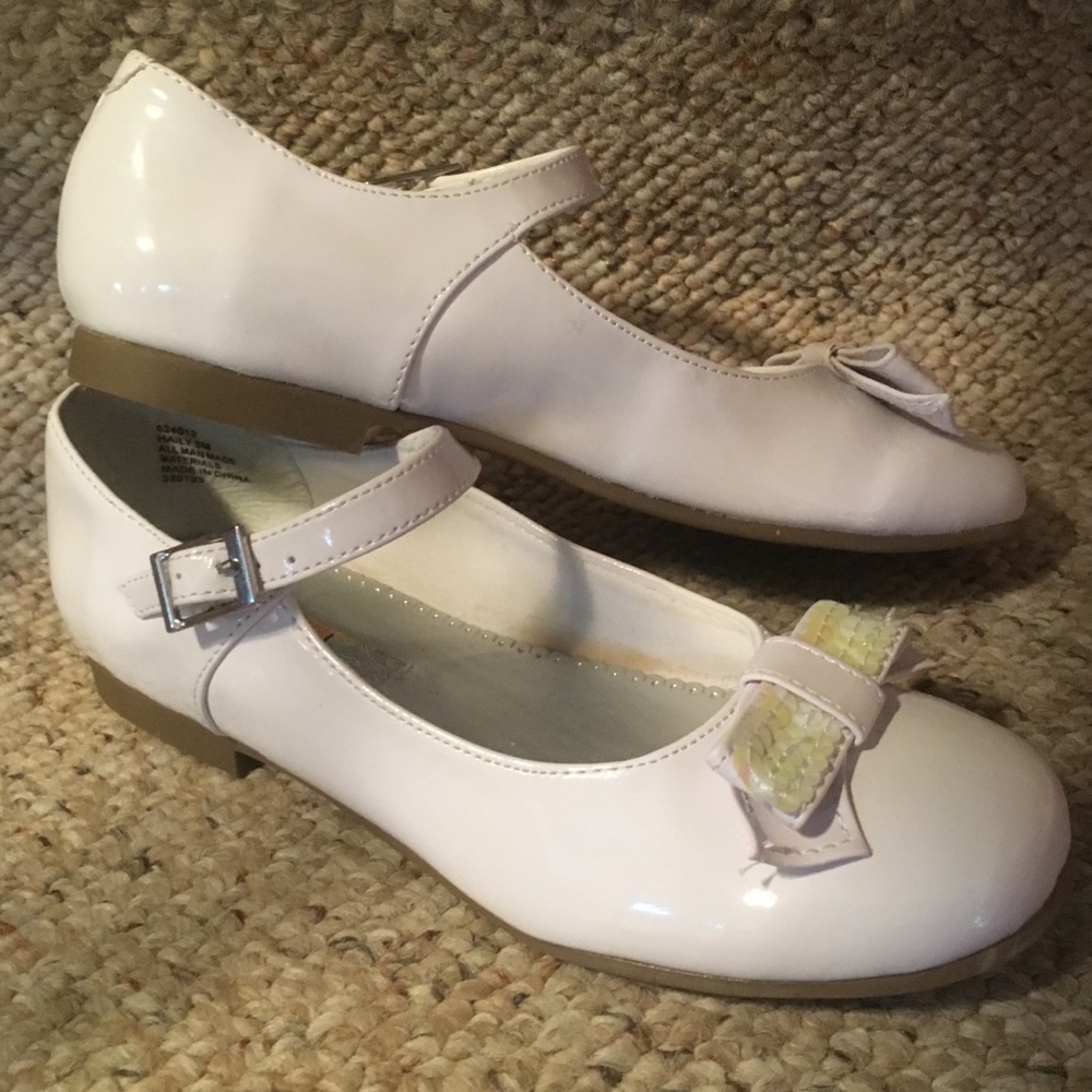 Rachael White Patent Leather Mary Jane Shoes